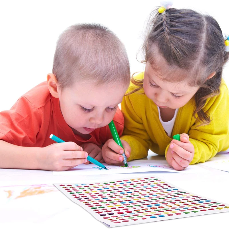 

4 Sheets Earrings 3D Gems 1000+ Stickers Glitter Sparkle Ctrystal Princess Makeup Toys Nail Ear Ring Art Craft Stickers Gift