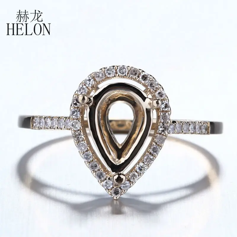 Женское кольцо HELON из желтого золота 14 к с натуральными бриллиантами 10 х6 мм |