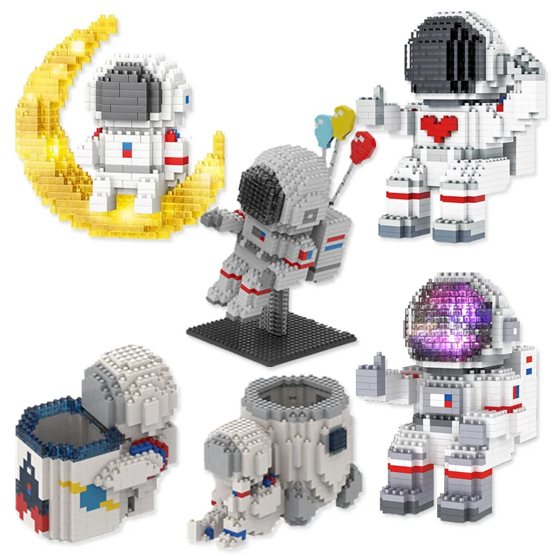 Конструктор «микро-астронавт», луна, Космический человек, фигурки земли, бриллиантовые мини-кирпичи, игрушки для детей, подарок на день рожд...