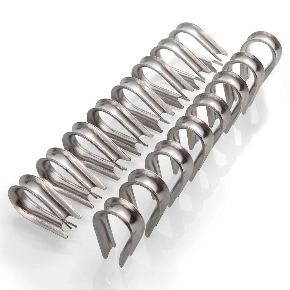 

50 Pack M4 Stainless Steel Thimble for 1/8 inch - 5/32 inch Diameter Wire Rope Cable Thimbles Rigging