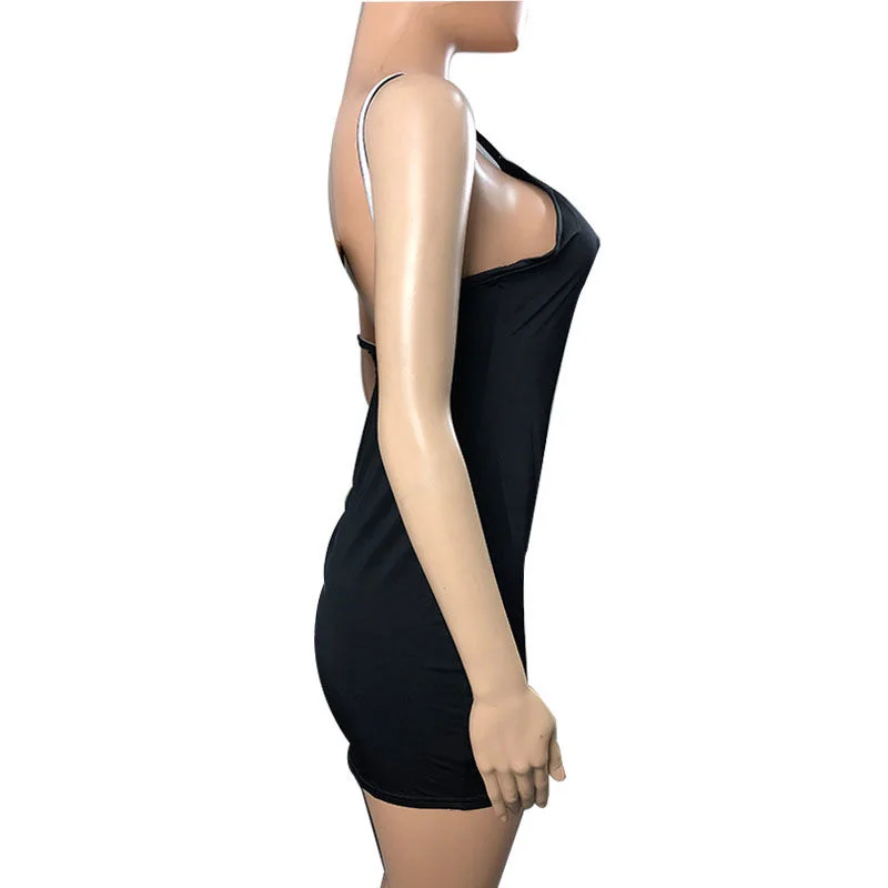 BNWIGE Valentine's Day Party Dress Female Sexy Deep V-neck Halter Sling Sleeveless Bag Hip New | Женская одежда