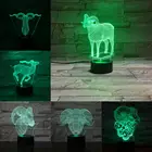 3D светодиодный ная лампа в виде овцы с сенсорным управлением, разноцветный ночсветильник с абстрактным акриловым покрытием для детских праздников, дней рождения, домашний декор
