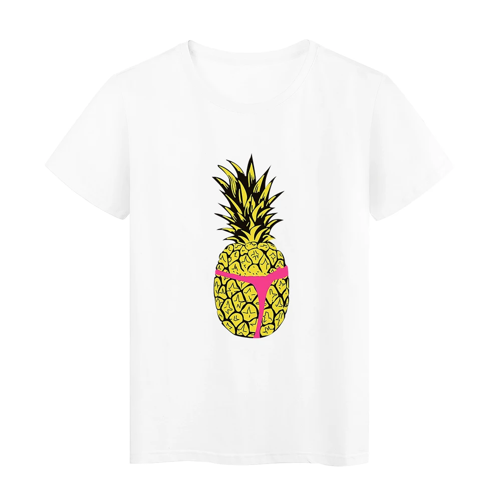 

Funny Sexy Pineapple Graphic Tshirt Summer Bold Design Tee Women Harajuku Trend T Shirts Personalized Popular Europe and America