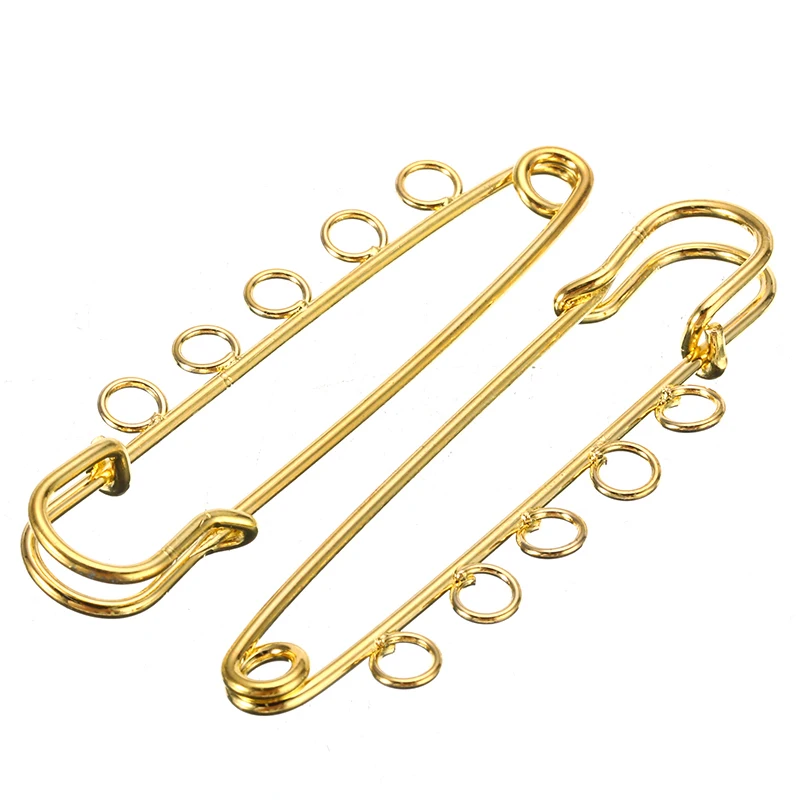 10 шт./компл. железные Броши с 5 отверстиями фурнитура броши шпильки золотистого