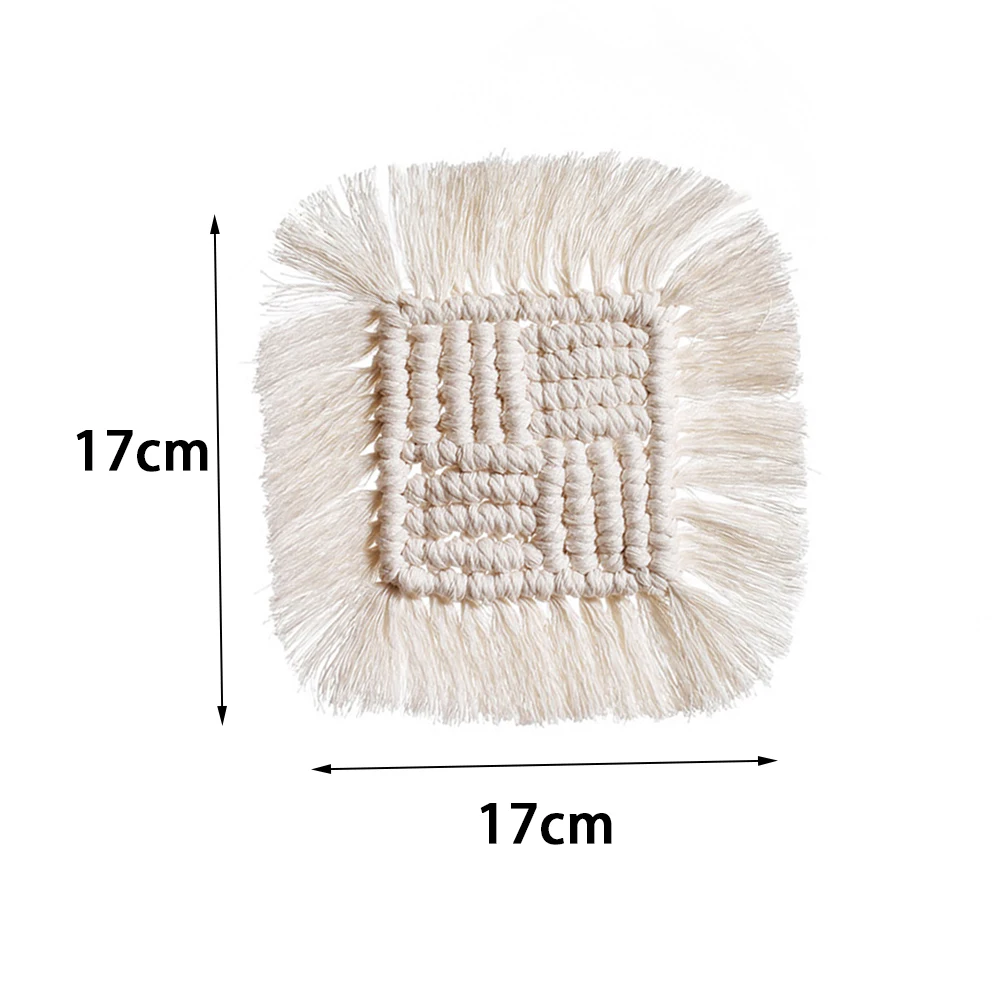 

Nordic Cotton Braid Coaster Non-slip Insulation Tablecloth Bohemia Macrame Cup Pad Handmade Cup Mat Coffee Cup Cushion Table Mat