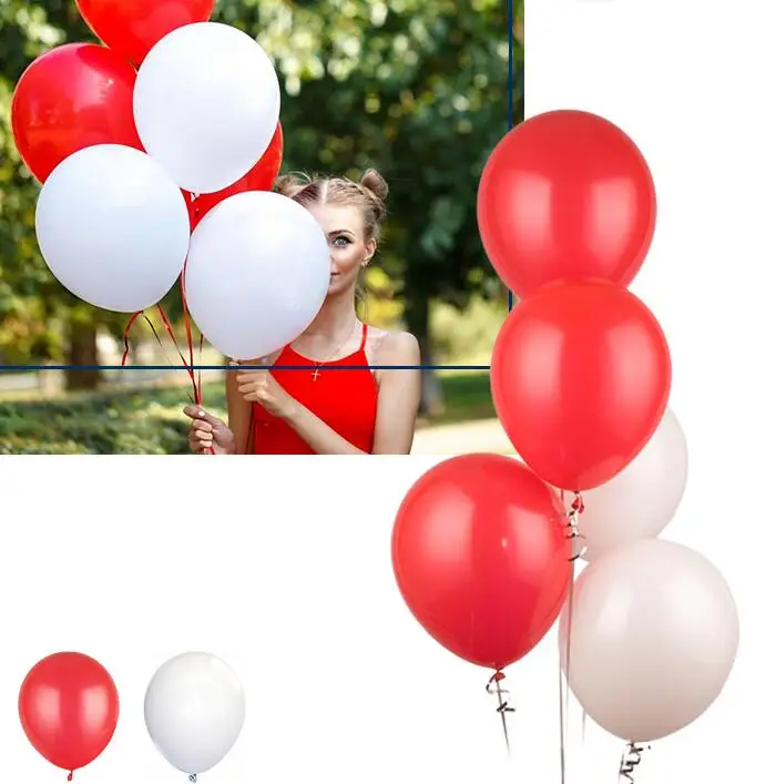 Red White 20 шт./лот мяты зеленые шары или белый латексный шар 10 дюймов Тиффани синие вечерние принадлежности свадебное событие Вечеринка День Рождения Декор - Цвет: Red White