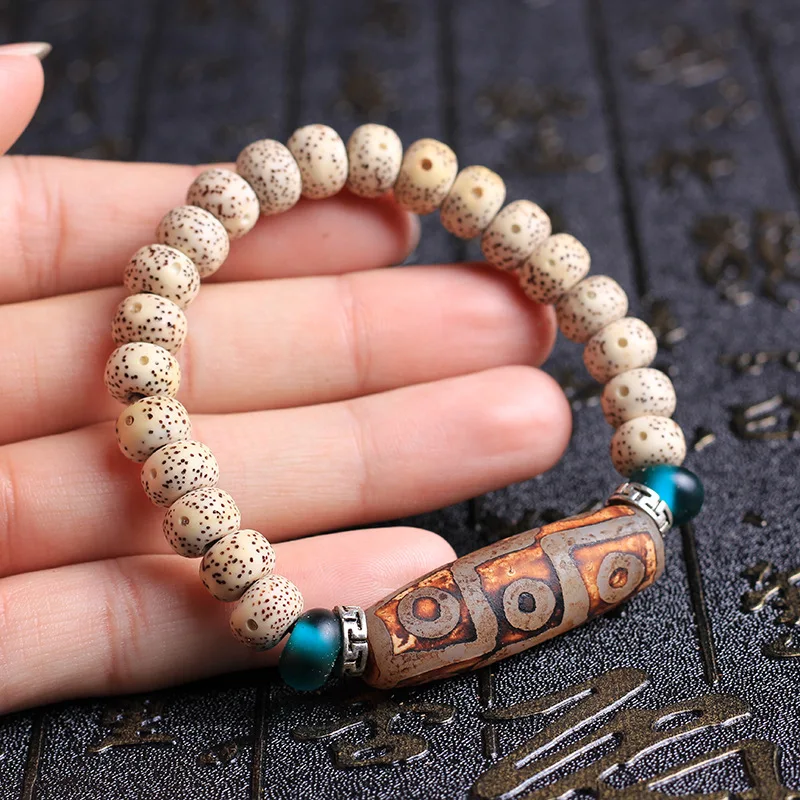 Аутентичные натуральные семена Бодхи Бусы Браслеты с бусины дзи сглаза для