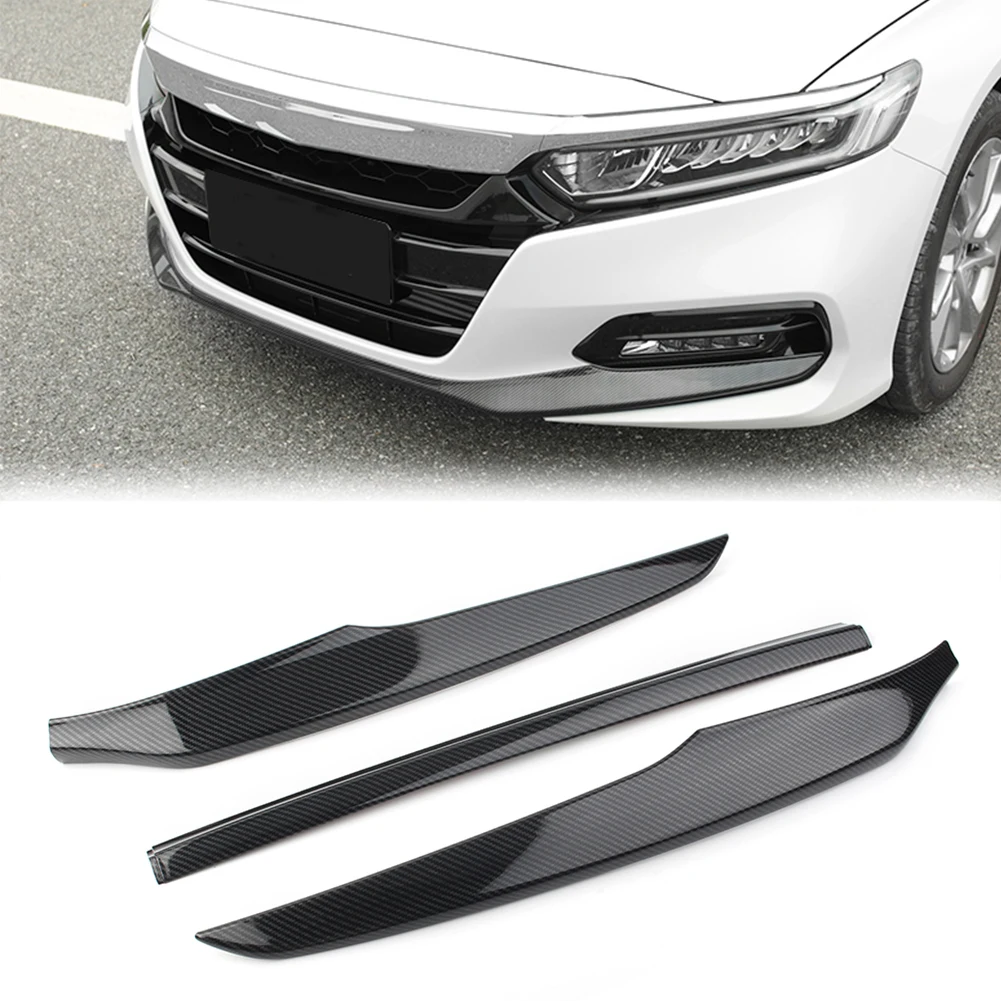 

Car Front Bumper Lip Protective Cover Trim For Honda 10th Accord 2018 2019 ABS Plastic Carbon Fiber Styling 4 Colors