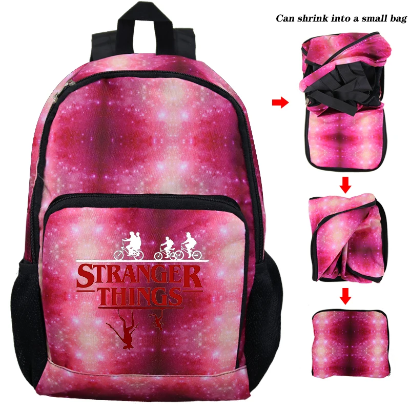 Странные Вещи печатаются Женщины Мужчины Рюкзак уличные дорожные сумки для