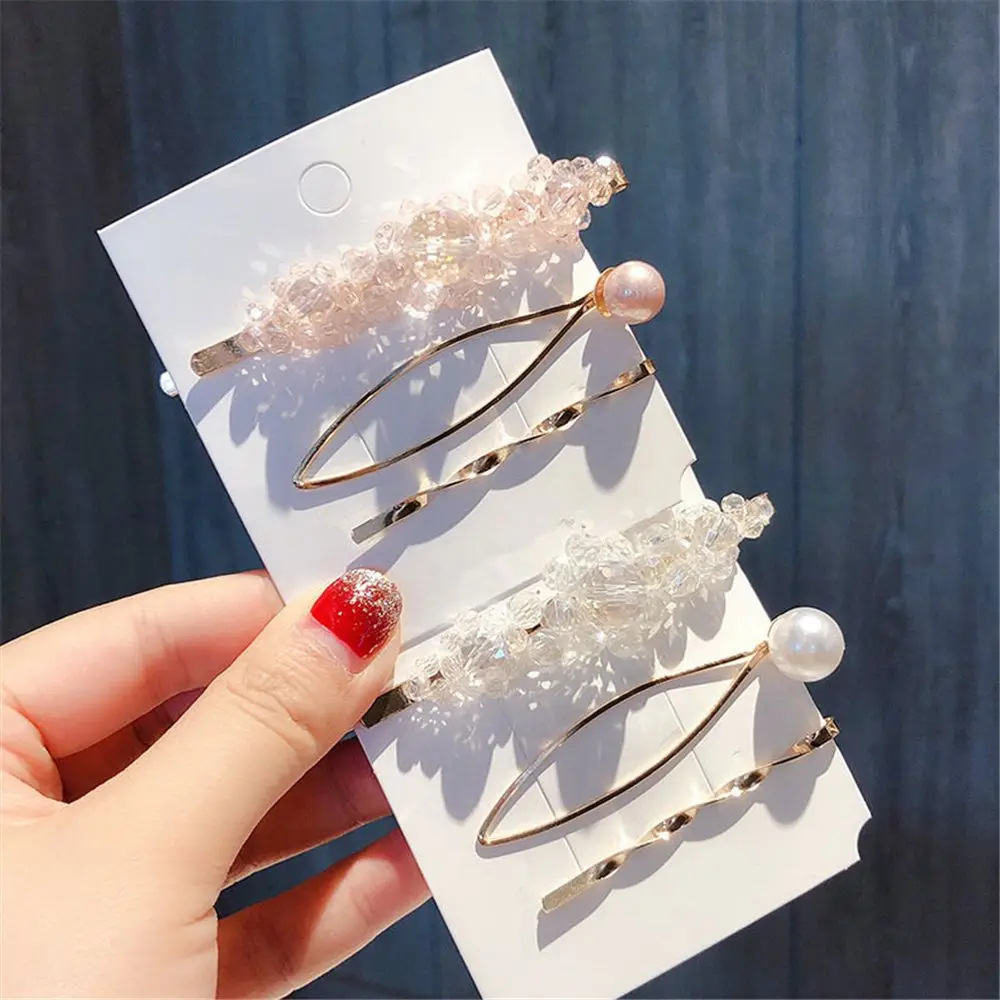 1 комплект Корейские шпильки с жемчугом хрустальные цветочные бусины заколки для