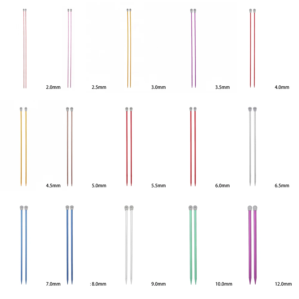 Новинка 2 шт. 35 см одинарные заостренные спицы для вязания прямые алюминиевые