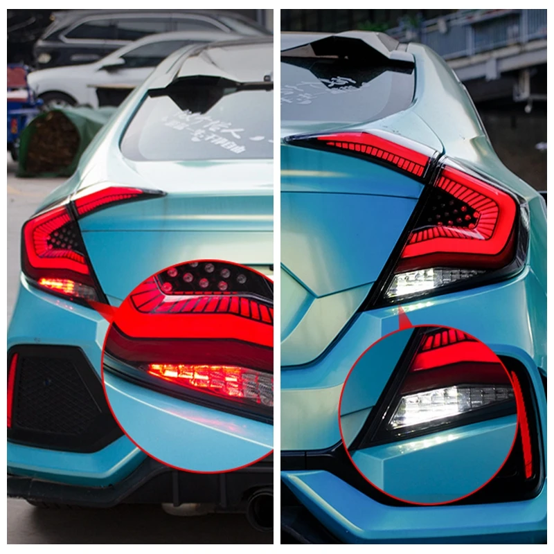 

VLAND manufacturer for Car accessories for Civic LED Taillight 2016 2017 car tail lamp assembly with DRL+FOG LIGHT+REVERSE LIGHT