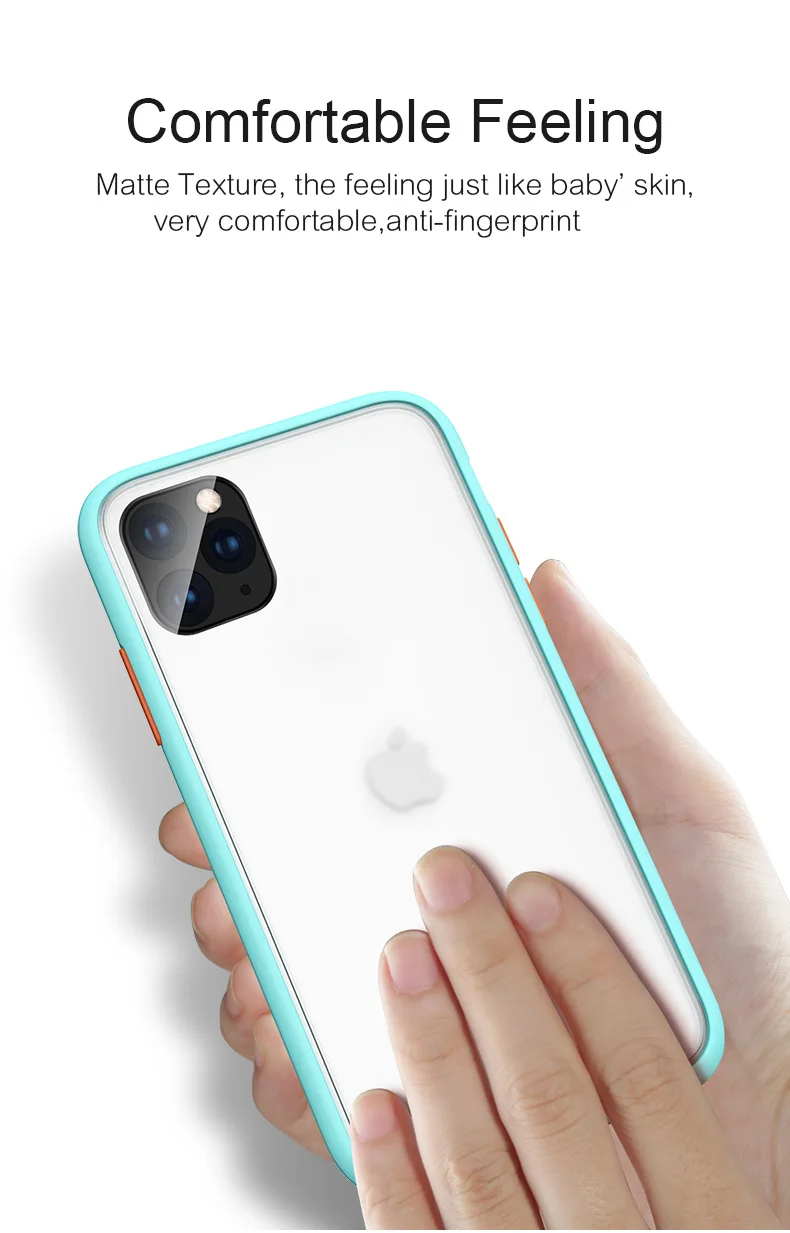 Полупрозрачный матовый чехол для iphone 11 Pro Max, силиконовый бронированный цветной Твердый чехол для iphone 7 8 plus x xs, чехлы для Max XR coque