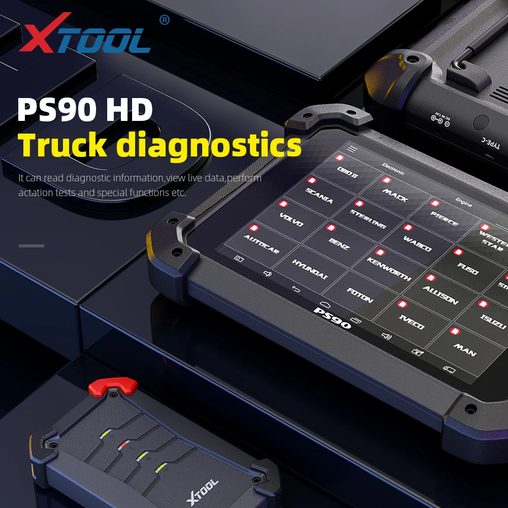 XTOOL PS90 HD OBD2 диагностический инструмент Мощный Автомобильный сканер грузовик с
