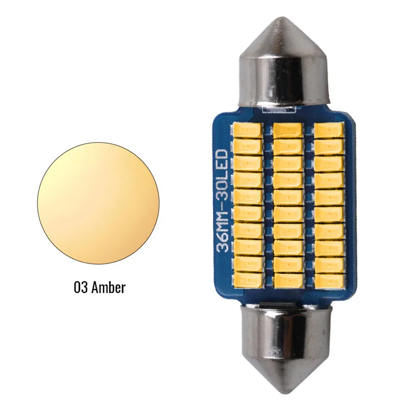 

1Pcs 36MM 30LED High Power Low Consumption Ultra Long Life Car Canbus Error Free Interior Reading Light Lamp Bulbs 12V#289594