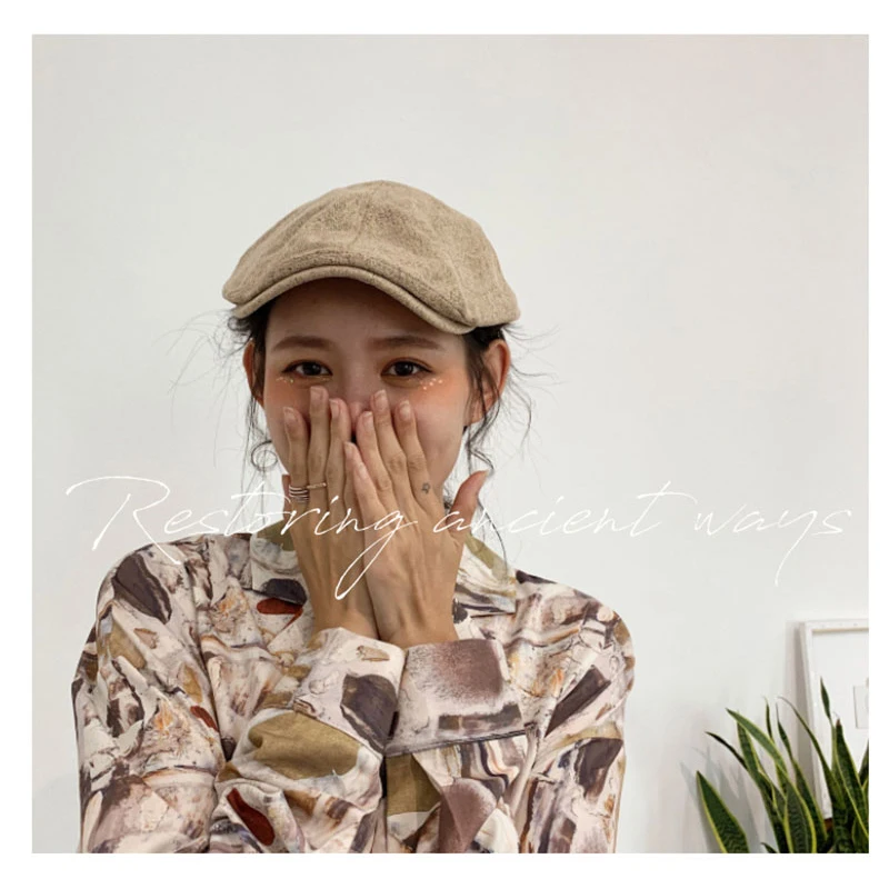 Винтажная Женская кепка газетчика коричневый черный Гэтсби Ретро береты плоская