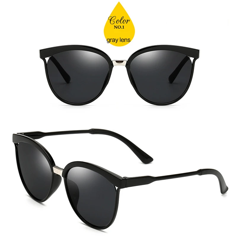 Gray Lens RBRARE классические простые солнцезащитные очки кошачий глаз женские роскошные пластиковые солнцезащитные очки классические ретро Lunette De Soleil Femme UV400 - Цвет линз: Gray Lens