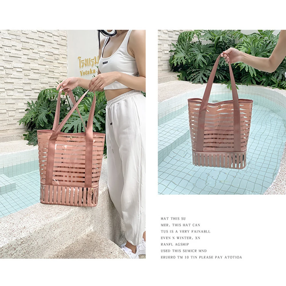 PVC Transparent Swimming Bag Gym Clear Tote Handbags Beach Pool Swim Storage Bags For Women Tavel Waterproof Swimming Bag XA233A