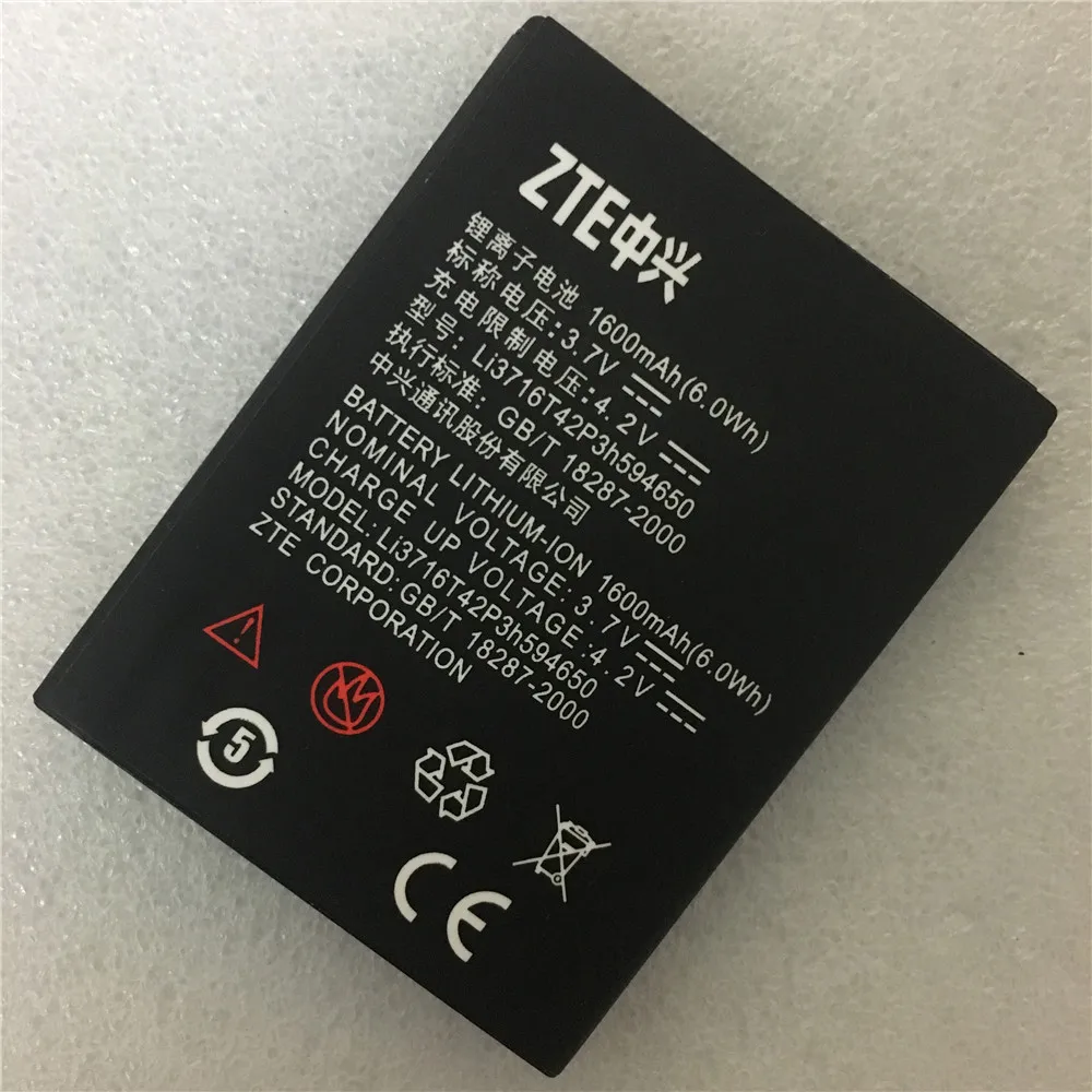 Аккумулятор 3 7 в 1650 мА · ч Li3716T42P3h594650 для ZTE Blade / C V970 V970M Mimosa X U970 V807 U807 N807 V930 Digma iDxD4 |