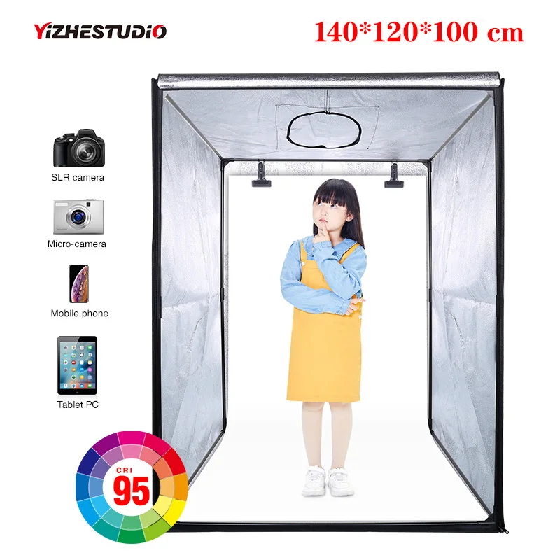 140*120*100 см LED Профессиональный Портативный Студийный мягкий бокс фото студия