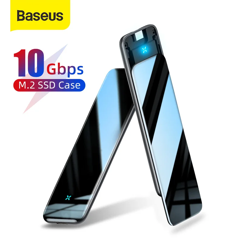 

Чехол для жесткого диска Baseus M2 SSD NVME футляр для внешнего жесткого диска, M.2 на USB Type-C 3,0, для NGFF SATA M/B ключевой диск, чехол для SSD Caddy