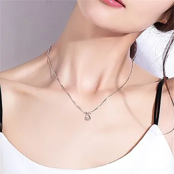 

Love Smart Silver Plated Necklace Women's Korean Short Clavicle Chain Simple Pendant Jewelry Jdz043