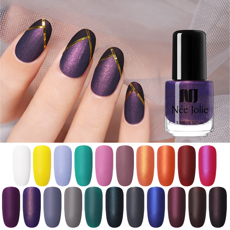 NEE JOLIE 3 5 мл матирующий лак для ногтей Черный цвет розовый маслянистый своими