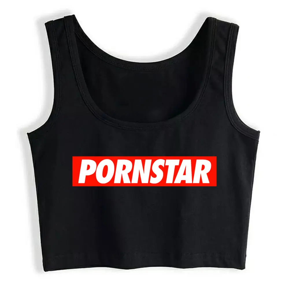 

Crop Top Sport Pornstar Humor Inscriptions Print Tops Women
