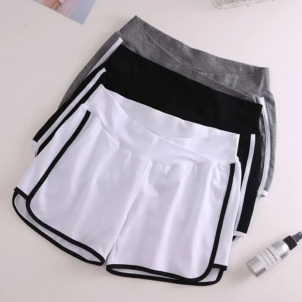 

Women Casual Elastic Waistband Wide Leg Sports Shorts Maternity Fifth Pants