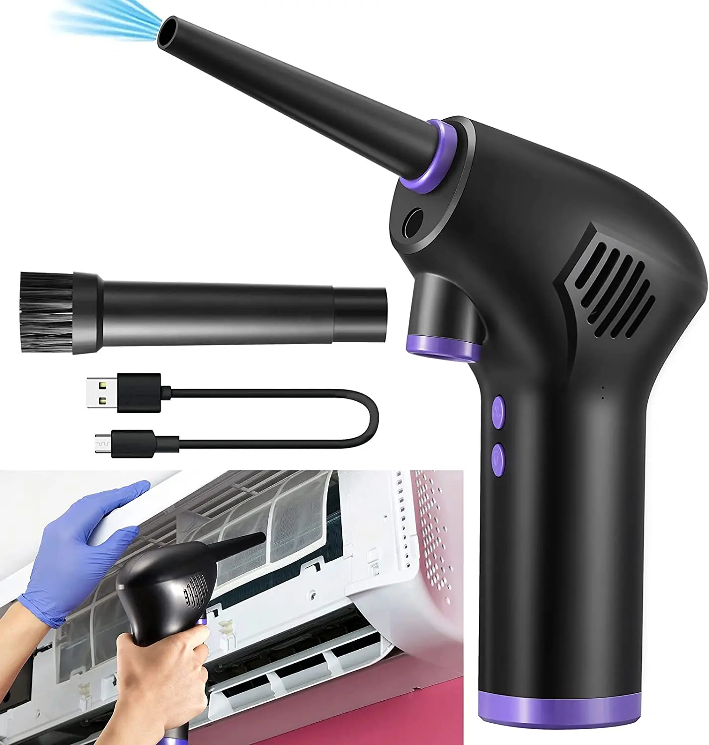 NEW ER Cordless Air Duster PC Air Blower Cleaning For Computer Cleaning Replaces Compressed Spray Gas Cans Rechargeable Cleaner