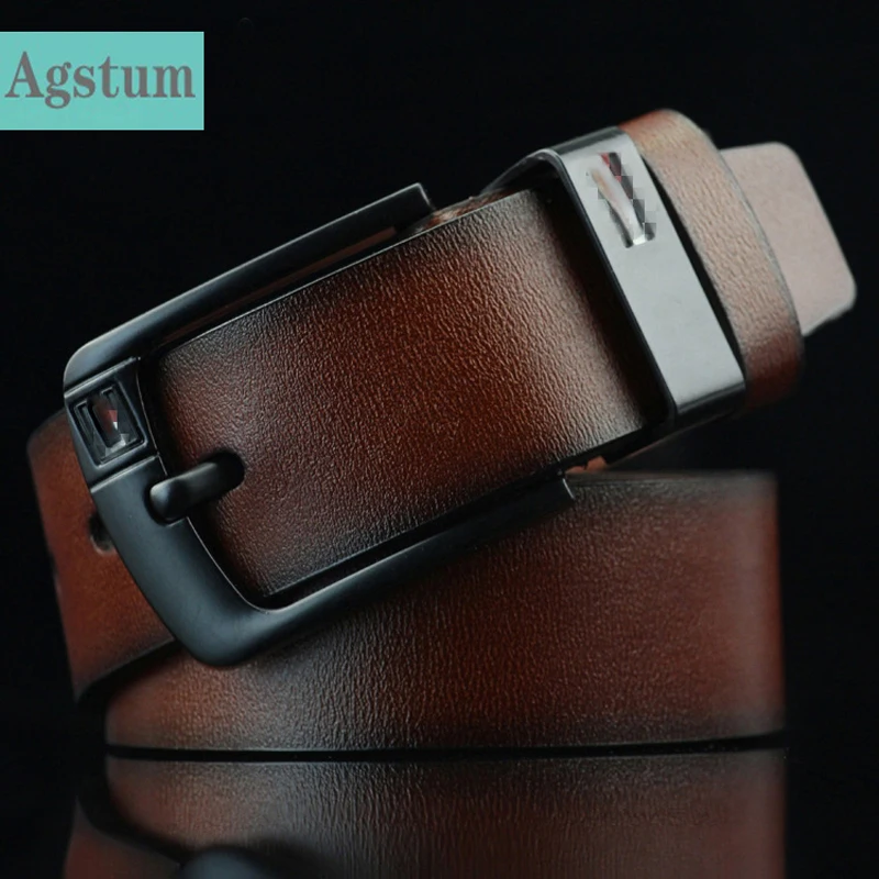 men belt male high quality leather belt men male genuine leather strap luxury pin buckle