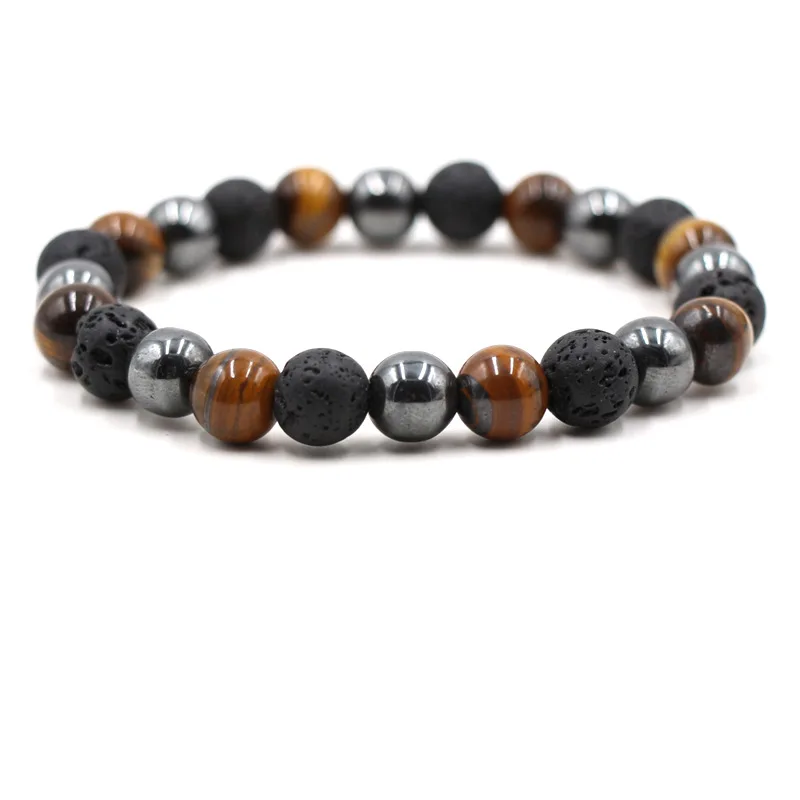 

Fashion 10mm8mm Black Agate Tiger Eye Bracelets Natural Stone Beaded Bracelet for Women Bangles Jewellery