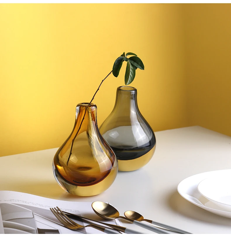 Цветная прозрачная стеклянная ваза цветочный горшок гидропонная Настольная