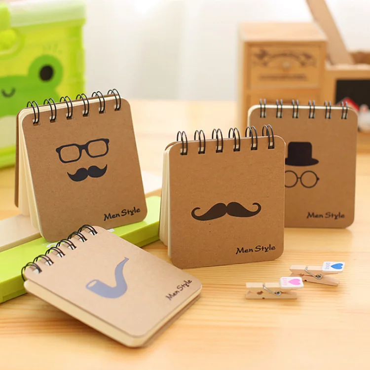 

Beard Coil Notebook Kraft Paper Thickened Portable Notepad Small Notebook Student Korean Stationery Cute Notebook