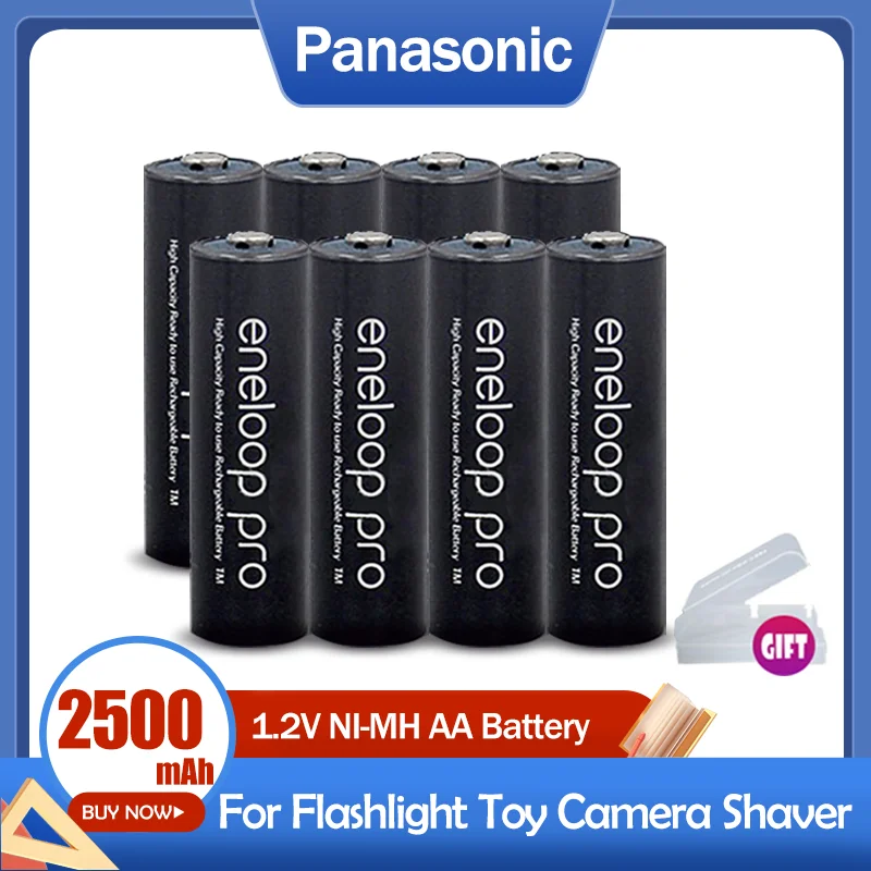 Аккумуляторная батарея Panasonic 1 2 в 2500 мАч Ni MH AA для фонарика камеры игрушечного