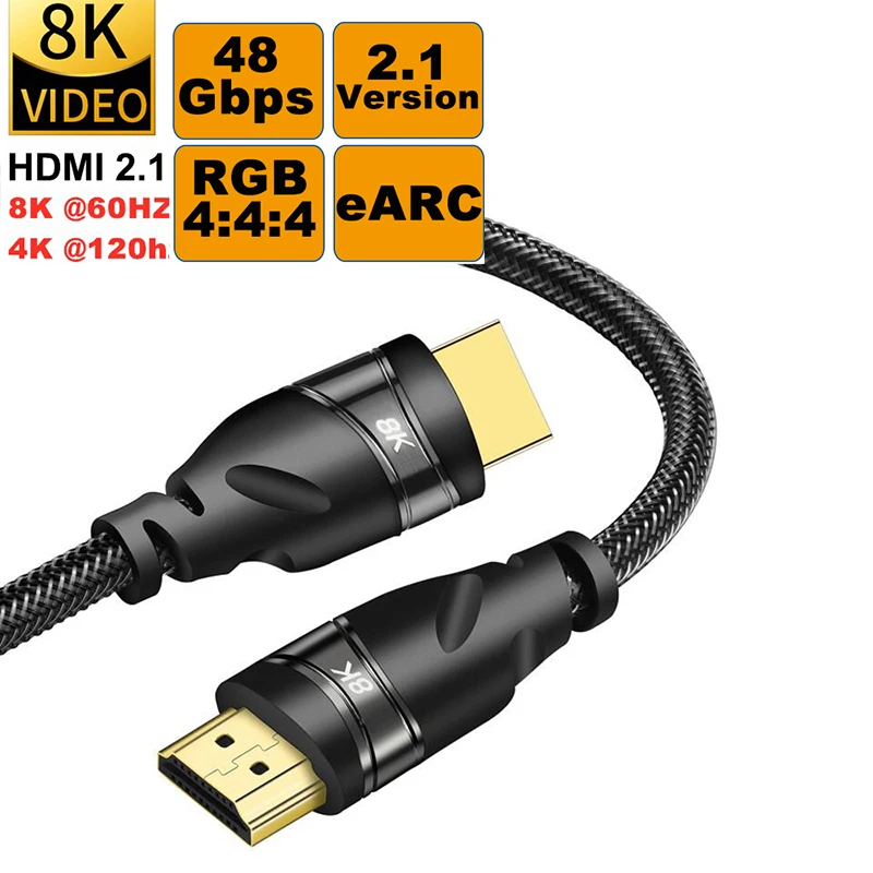 

2020 Best 8K 48Gbps 2.1 HDMI Cables 4K HDMI 2.1 Cable eARC Cabo HDMI 2.1 UHD Dynamic HDR HDMI 2.1 Cable for 8K Samsung QLED TV