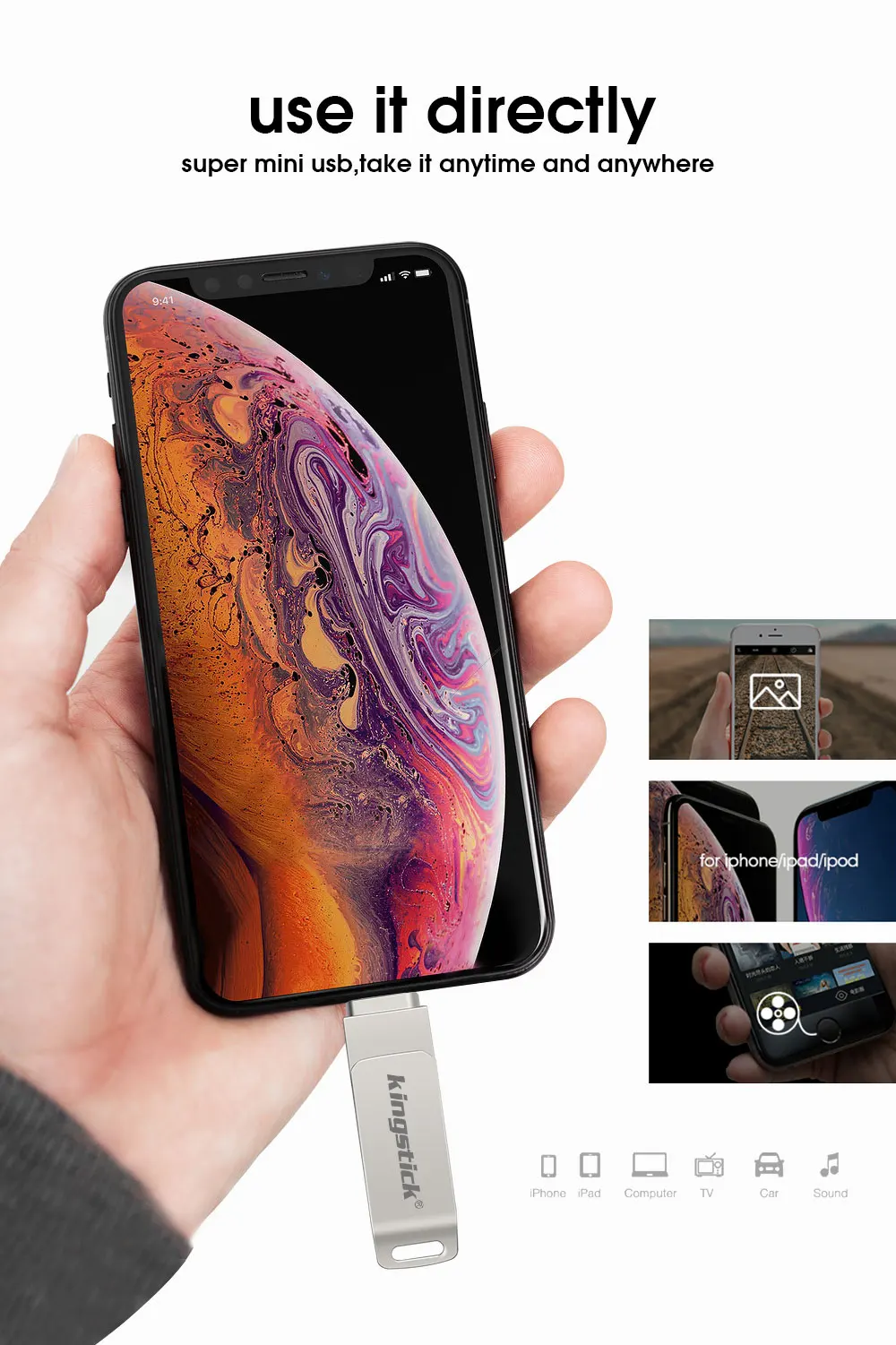 Usb флеш-накопитель для iPhone, реальная емкость 16 ГБ, 32 ГБ, 64 ГБ, 128 ГБ, 256 ГБ, 2 в 1, флеш-накопитель для iOS, внешние запоминающие устройства для планшета
