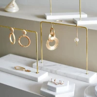 new arrival marble brass household display stand necklace storage display props jewelry display stand earrings necklace stand
