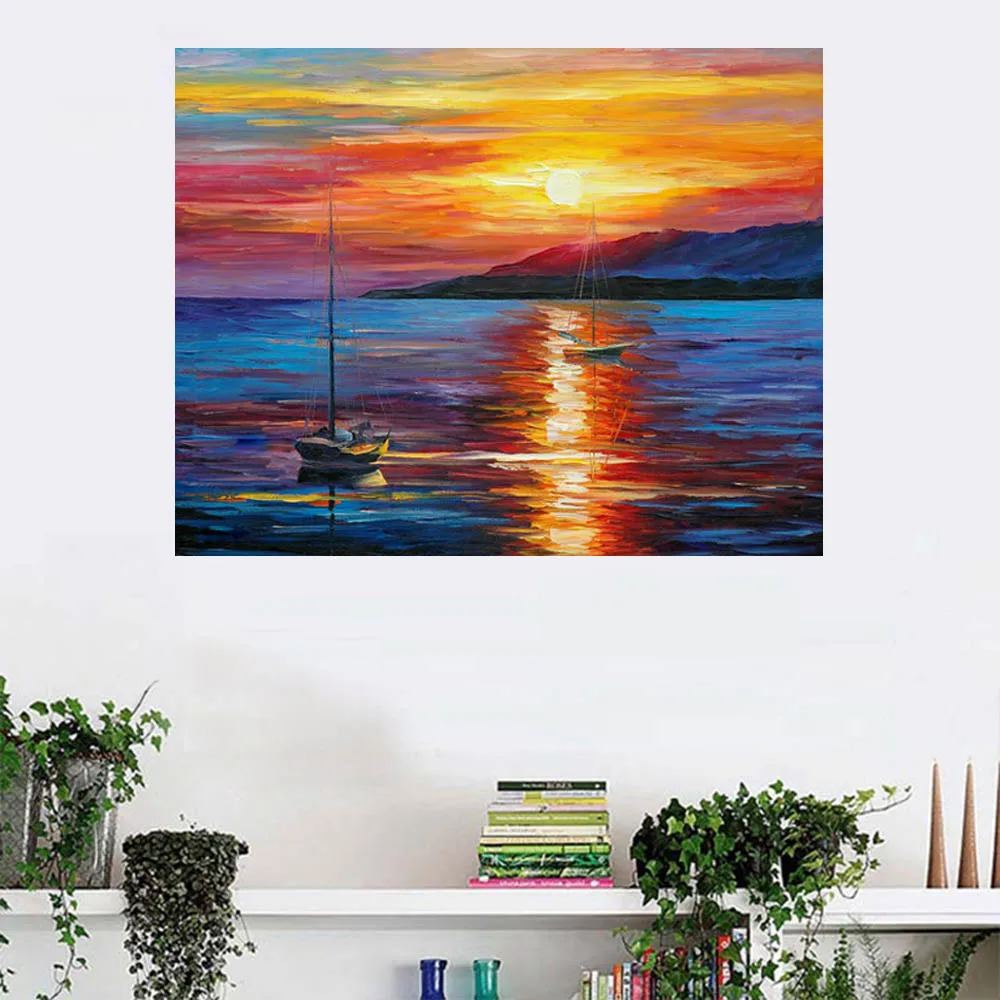 Морская и парусная картина маслом на холсте Настенная для дома декорация декор