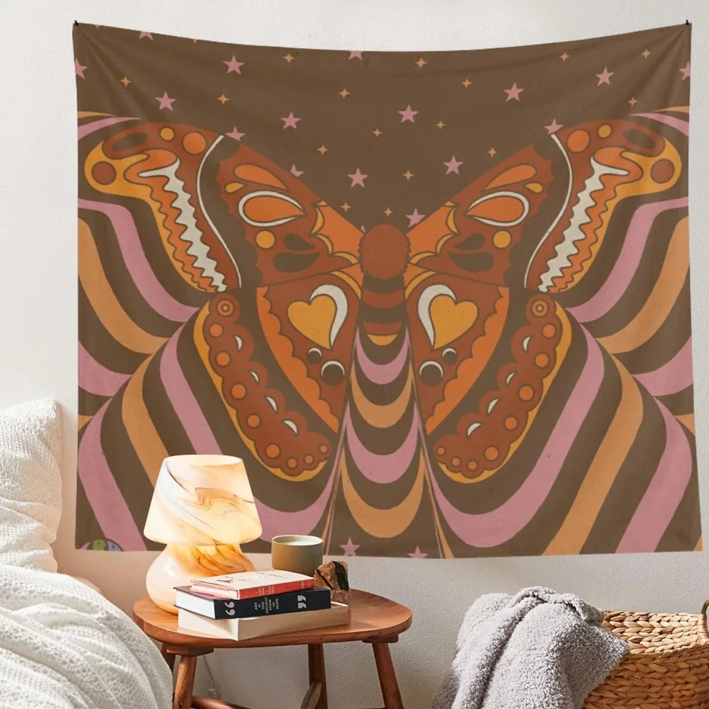 

Retro Butterfly Tapestry Wall Hanging INS Wall Decor Vintage Tapestry Psychedelic Indian Tapestries Home Bedroom Throw Blanket