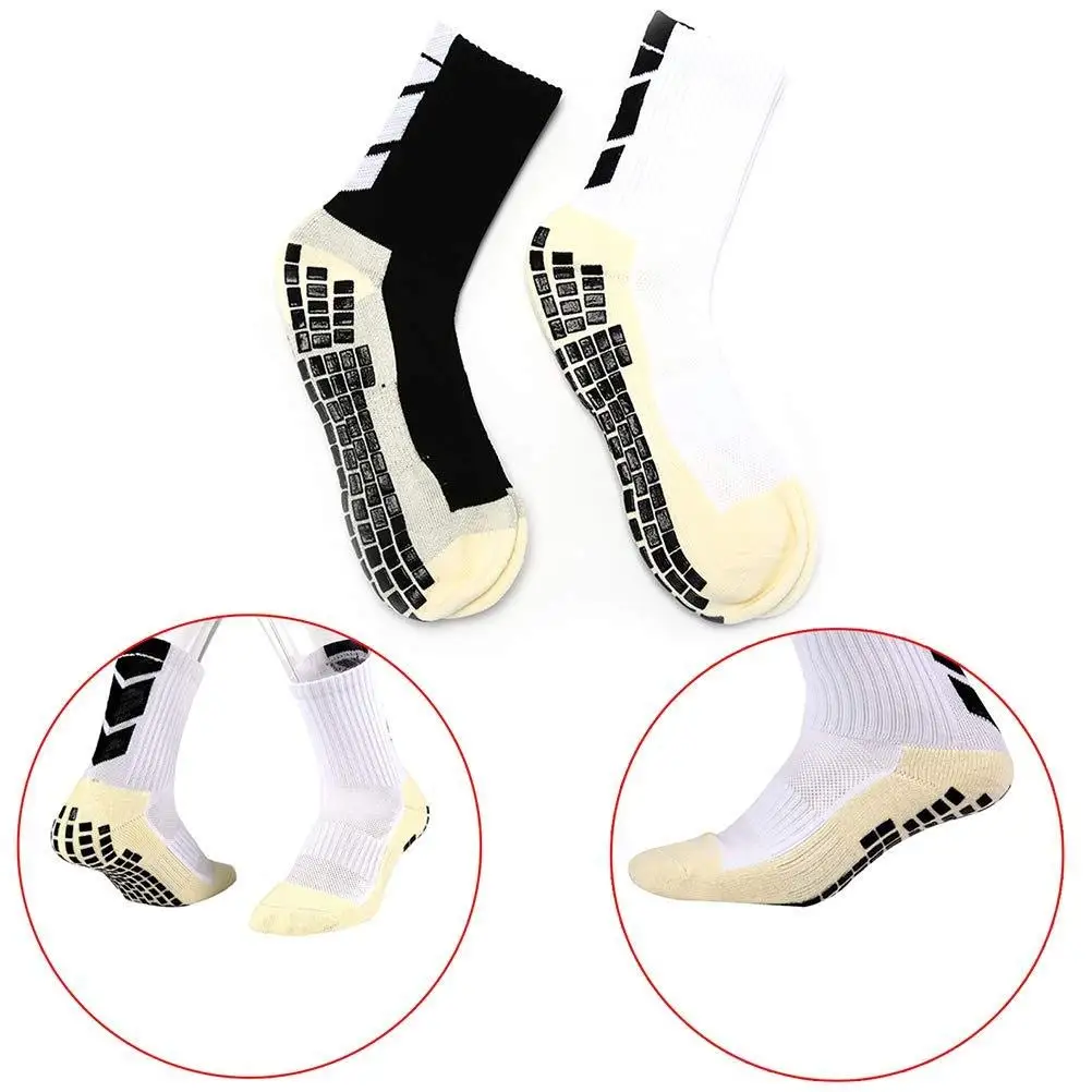 

2 пары безопасных дышащих Противоскользящих футбольных носков, хлопковые спортивные носки унисекс