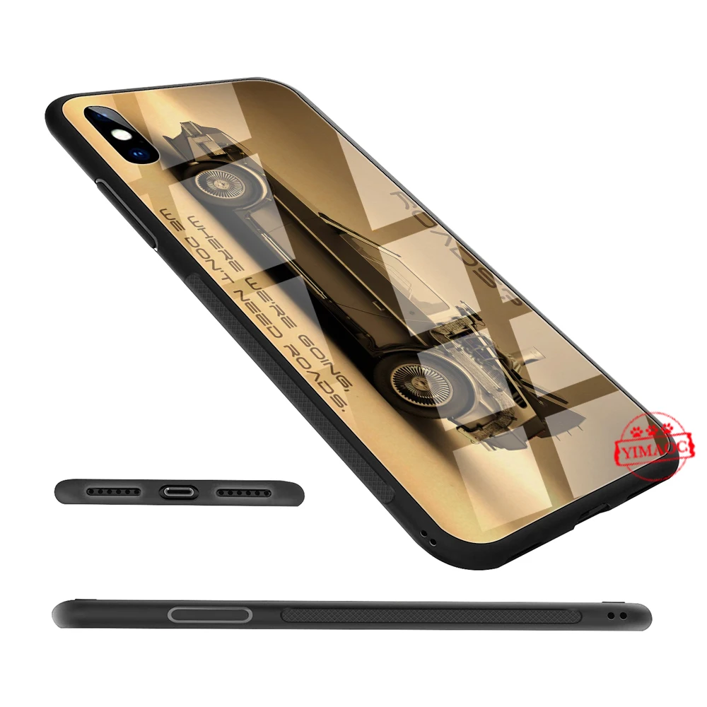 YIMAOC Future DeLorean Time Machine стеклянный чехол для телефона Apple iPhone XR X XS Max 6 6S 7 8 Plus 5 5S SE |