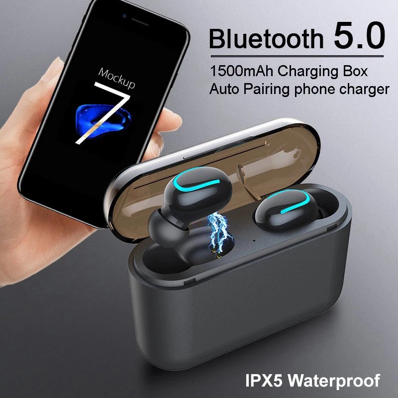 Wireless Earphones Mini Bluetooth 5.0 Stereo Earbuds With Charging Box For Xiaomi mi8 mi9 Redmi Note7 K20PRO Huawei P30 MateX |