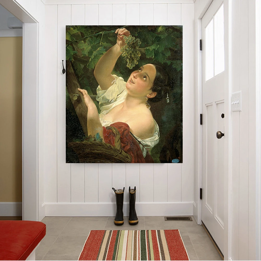 

Citon Canvas Karl Briullov《Italian Midday》Art Oil painting Artwork Poster Picture Modern Wall decor Home Living room Decoration