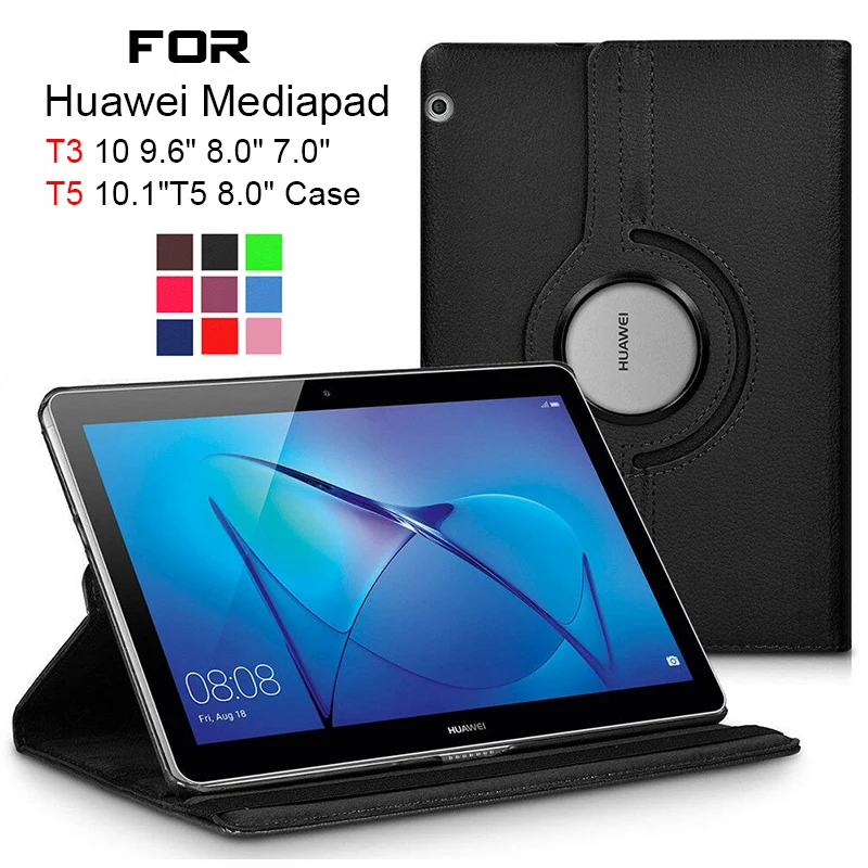 

Вращающийся на 360 градусов чехол из искусственной кожи для Huawei MediaPad T3 10 9,6 "8,0 7,0 Wi-Fi BG2-W09 AGS-W09/L09 KOB-L09/W09 чехол для планшета стеклянный