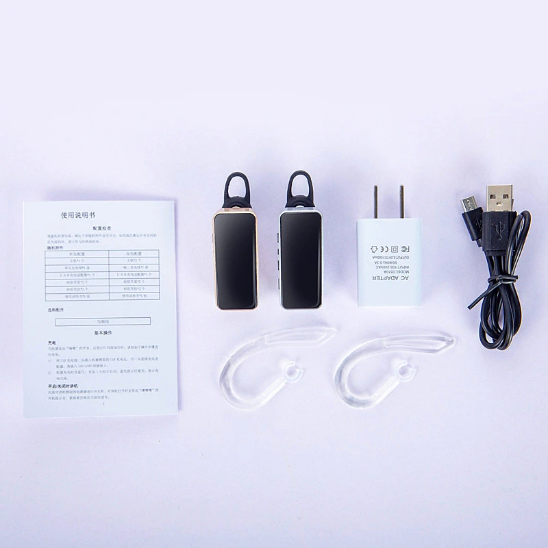 2pcs Ear-hook Bluetooth Mini Walkie Talkie Outdoor Portable Salon Hotel Restaurant Wireless 2 Way Radio Communication Equipments