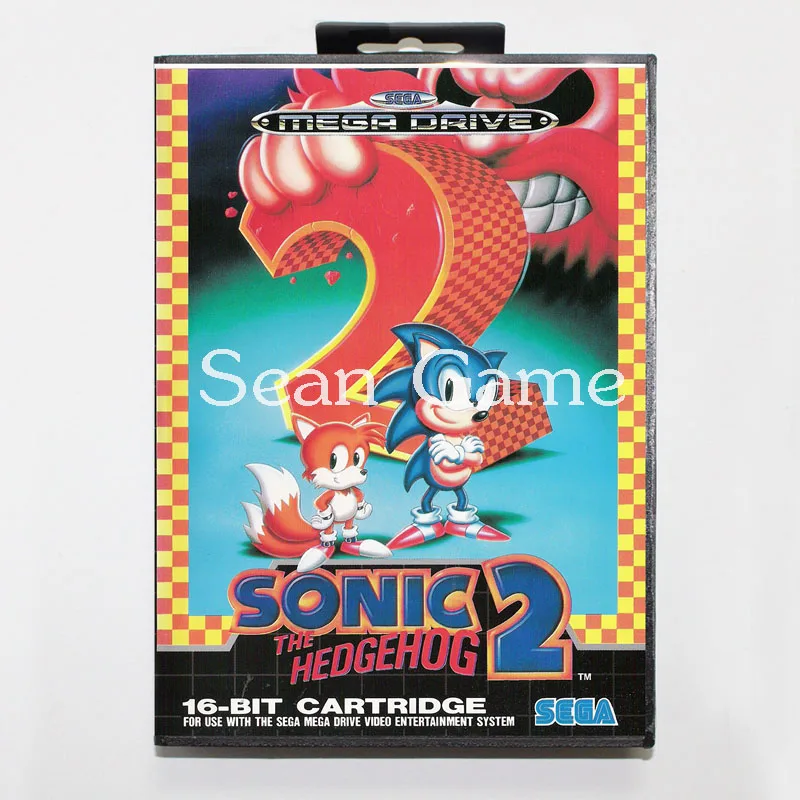 

16-битная игровая карта Elevata prestazione MD для Sega Mega Drive Sonic2, в розничной упаковке
