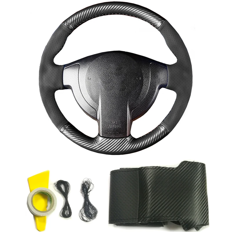 

Carbon fiber leather DIY braided hand sewing car steering wheel cover accessories for Nissan Qashqai J10 J11 X-TRAIL T31 NV200