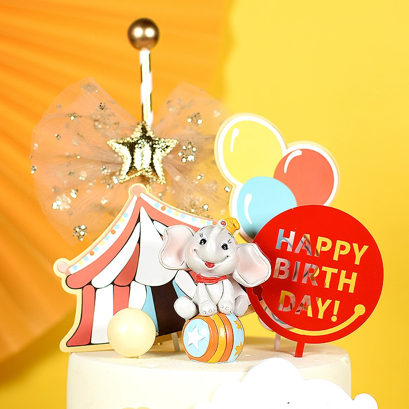 Cakelove Клоун и цирк торт Топпер розовый синий шар с днем рождения украшение для