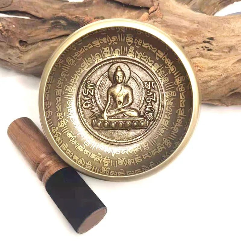 

New Buddha Buddhism Tibetan Bowl Brass Nepal Singing Bowls Buddhist Yoga Meditation Singing Bowl Sanskrit Brass Singing Bowl